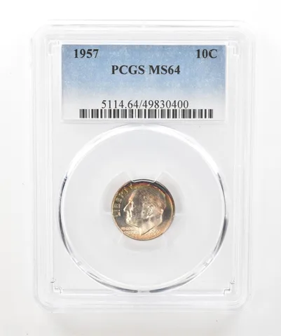 1957 Roosevelt Dime MS64 PCGS Beautiful Tone *5210