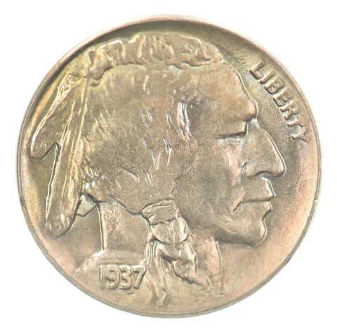 1937-D Indian Head Buffalo Nickel Beautiful Tone a3612