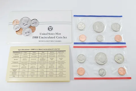 1988 Mint Set with Original Envelope & Flatpacks (10 coins)