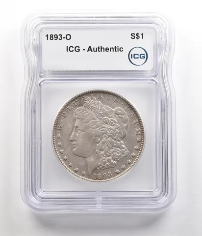 1893-O Morgan Silver Dollar Authentic ICG a5518