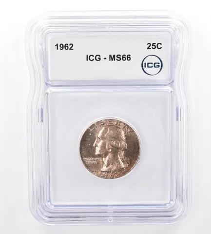 1962 Washington Quarter MS66 ICG Beautiful Tone *7350