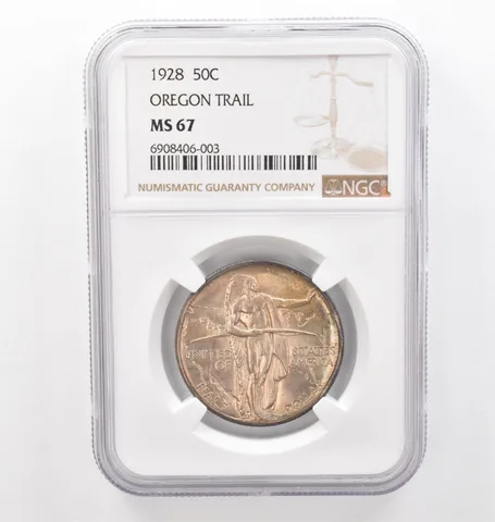 1928 Oregon Trail Commemorative Half Dollar MS67 NGC Beautiful Tone *6212