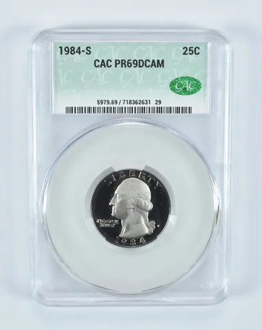 1984-S Washington Quarter PR69 DCAM CAC CACg