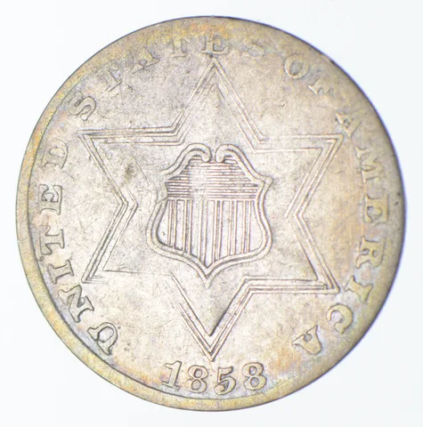 1858 Silver Three-Cent Piece a1622