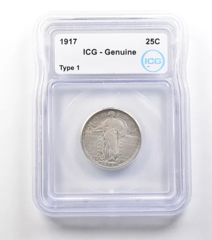 1917 Standing Liberty Quarter Type 1 Genuine ICG *1512