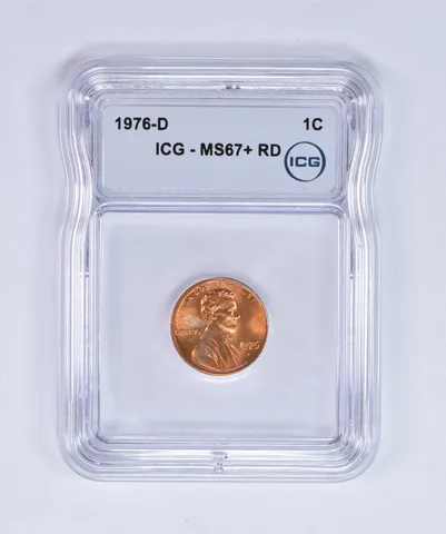 1976-D Lincoln Memorial Cent MS67+ RD ICG Beautiful Tone *8060