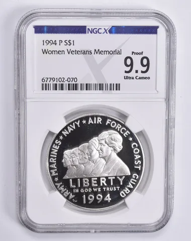 1994-P Women Veterans Commemorative Dollar Proof 9.9 UCAM NGC X NGCX
