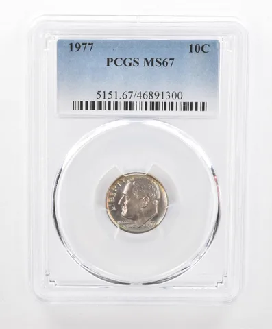 1977 Roosevelt Dime MS67 PCGS Beautiful Tone *2785