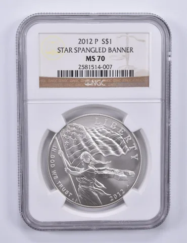 2012-P Star Spangled Banner Commemorative Dollar MS70 NGC Brown Label