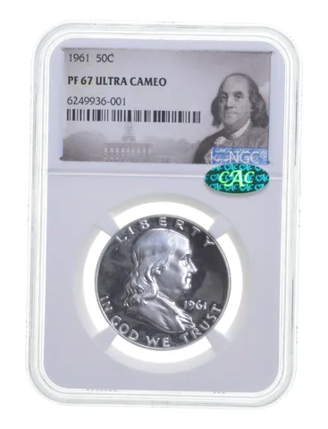 PF67 UCAM 1961 Franklin Half Dollar - CAC - Graded NGC *3672