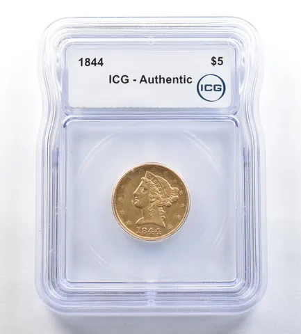 1844 $5 Liberty Head Gold Half Eagle Authentic ICG *0237
