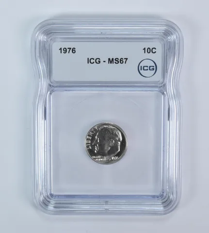 1976 Roosevelt Dime MS67 ICG