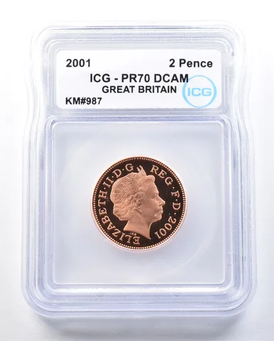 2001 Great Britain 2 Pence KM#987 PR70 DCAM ICG *8960