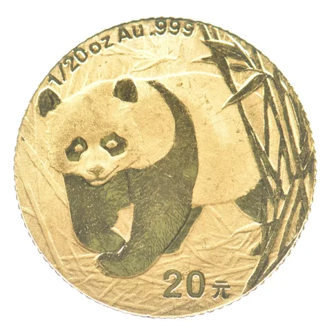 2001 China 20 Yuan Gold Panda 1/20 Oz Gold *2508