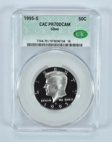 1995-S Kennedy Half Dollar Silver PR70 DCAM CAC CACg