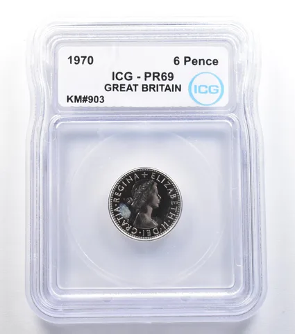1970 Great Britain 6 Pence KM#903 PR69 ICG *7837