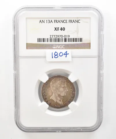 (1804) AN 13 A France Franc XF40 NGC Beautiful Tone *5202
