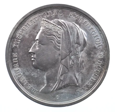 1880 Queen Victoria Melbourne International Exhibition Silver Medal *8896