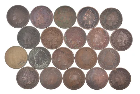 Lot 20 1800's 1890-1899 Indian Head Penny Cents US Coin Collection 2/5 Roll *508