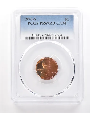 1976-S Lincoln Memorial Cent PR67 RD CAM PCGS Beautiful Tone *3442