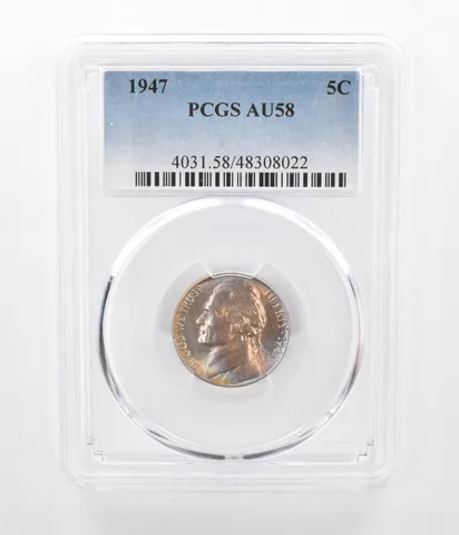 1947 Jefferson Nickel AU58 PCGS Beautiful Tone *2413