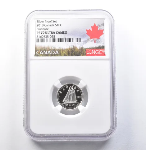 2018 Canada 10 Cents Silver Proof Set Bluenose PF70 UCAM NGC *5882