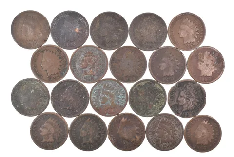 Lot 20 1800's 1890-1899 Indian Head Penny Cents US Coin Collection 2/5 Roll *507