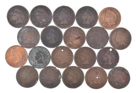 Lot 20 1800's 1890-1899 Indian Head Penny Cents US Coin Collection 2/5 Roll *532