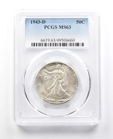 1943-D Walking Liberty Half Dollar FS-101 DDO MS63 PCGS a3063