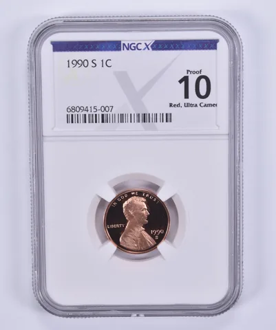 1990-S Lincoln Memorial Cent Proof 10 UCAM RD NGC X NGCX