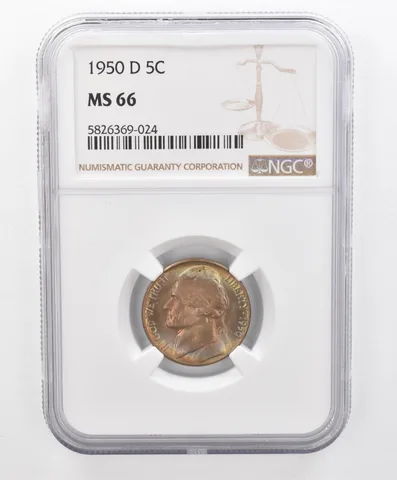 1950-D Jefferson Nickel MS66 NGC Beautiful Tone *2686