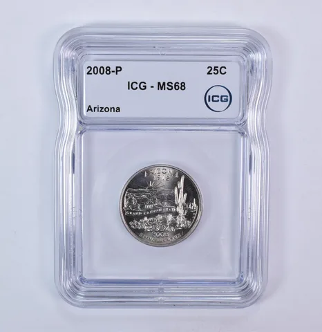 2008-P Washington State Quarter Arizona MS68 ICG