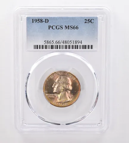 1958-D Washington Quarter MS66 PCGS Beautiful Tone *0018
