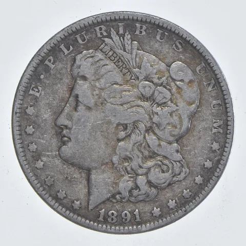 Early - 1891 Morgan Silver Dollar - 90% US Coin *784