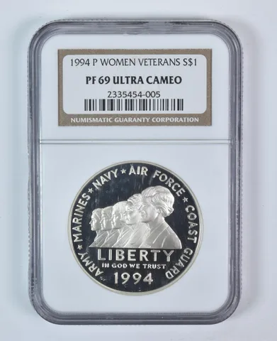 1994-P Women Veterans Commemorative Silver Dollar PF69 UCAM NGC