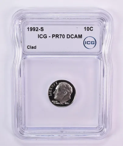 1992-S Roosevelt Dime PR70 DCAM ICG