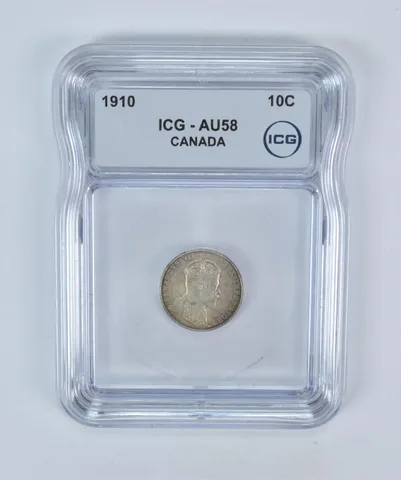 1910 Canada 10 Cents AU58 ICG *5684