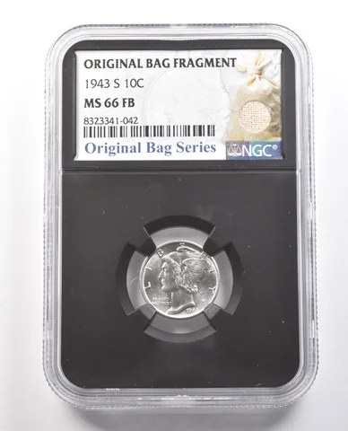 1943-S Mercury Dime Original Bag Fragment MS66 FB NGC *6141