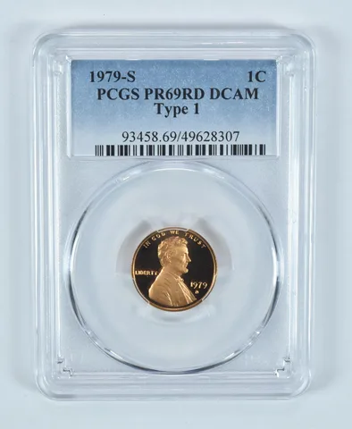 1979-S Lincoln Memorial Cent Type 1 PR69 RD DCAM PCGS Blue Label