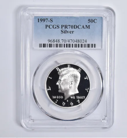 1997-S Kennedy Half Dollar Silver PR70 DCAM PCGS Blue Lbl