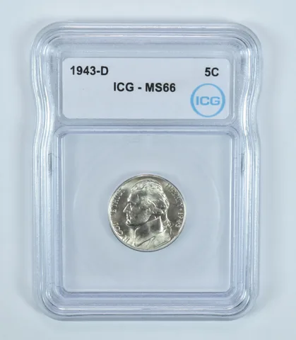 1943-D Jefferson Nickel MS66 ICG WTN War Silver
