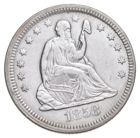 1858 Seated Liberty Quarter *2081