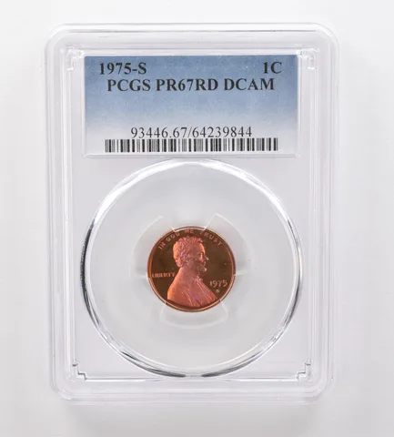 1975-S Lincoln Memorial Cent PR67 RD DCAM PCGS Beautiful Tone *2088
