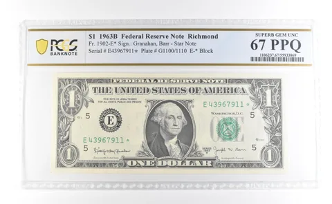 1963 B $1 Richmond VA FRN Star Note Fr#1902-E* Superb Gem Unc 67 PPQ PCGS *3982