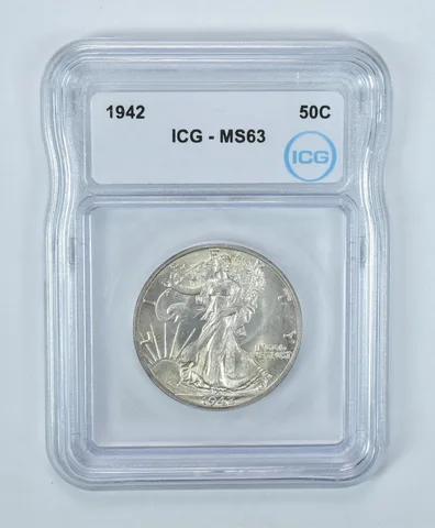 1942 Walking Liberty Half Dollar MS63 ICG
