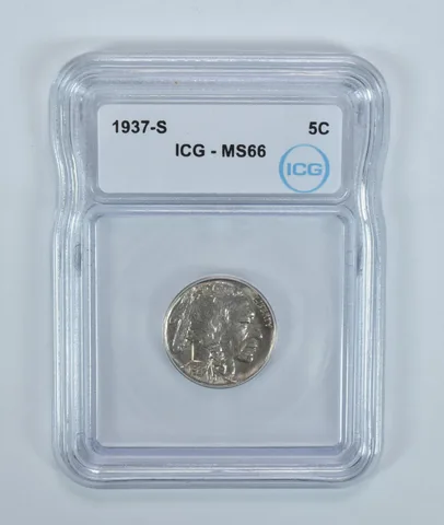 1937-S Indian Head Buffalo Nickel MS66 ICG