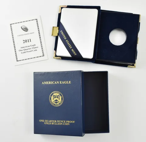 OGP 2011-W Gold Eagle 1/4 oz Proof - BOX & COA - NO COIN