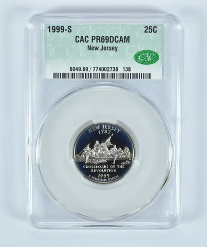 1999-S Washington State Quarter New Jersey PR69 DCAM CAC CACg