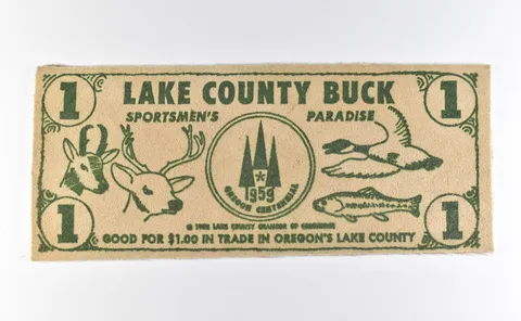 1959 $1 Lake County OR Buck Sportsman's Paradise Scrip *9773