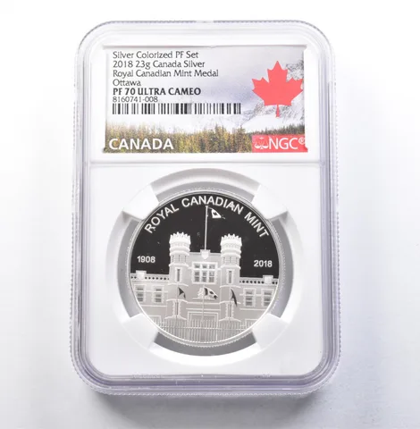 2018 Canada 23g Silver Medal Ottawa Silver Colorized PF Set PF70 UCAM NGC *5833